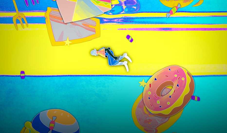 An illustration of a person sleeping with food beside them